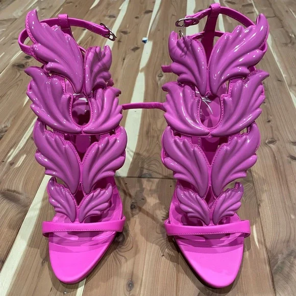 Giuseppe Zanotti Pink Leaf Sandals - Picture 7 of 9